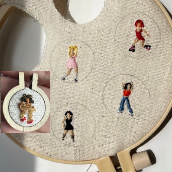 Hand Crafted Accessories - Handcrafted Spice Girls Embroidery Charms (Set of 5)